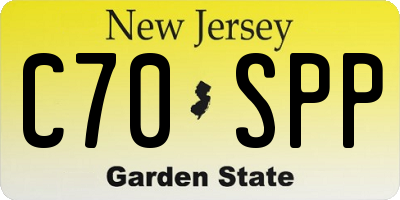 NJ license plate C70SPP