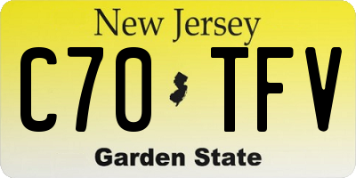 NJ license plate C70TFV