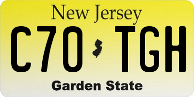NJ license plate C70TGH