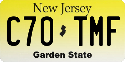 NJ license plate C70TMF