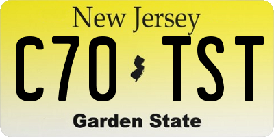 NJ license plate C70TST