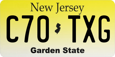 NJ license plate C70TXG