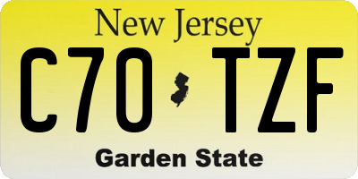 NJ license plate C70TZF
