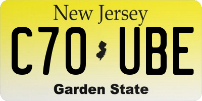 NJ license plate C70UBE