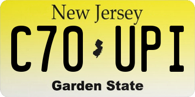 NJ license plate C70UPI
