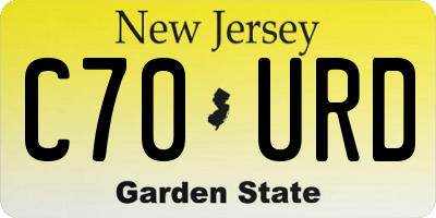 NJ license plate C70URD