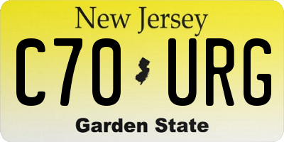 NJ license plate C70URG