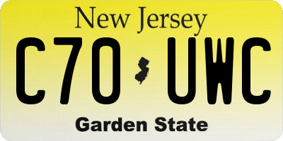 NJ license plate C70UWC