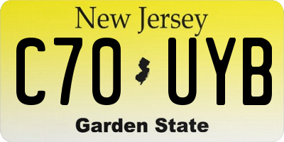 NJ license plate C70UYB