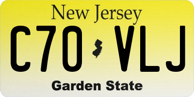 NJ license plate C70VLJ