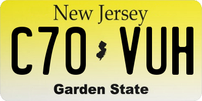 NJ license plate C70VUH