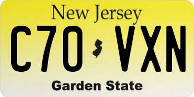 NJ license plate C70VXN