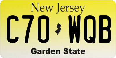 NJ license plate C70WQB