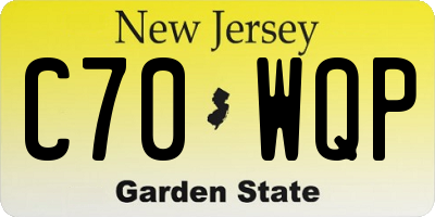 NJ license plate C70WQP