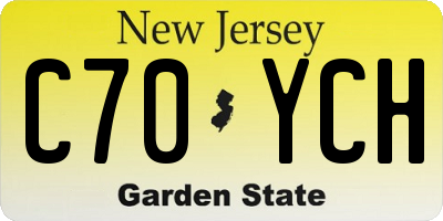 NJ license plate C70YCH