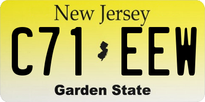 NJ license plate C71EEW