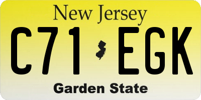 NJ license plate C71EGK
