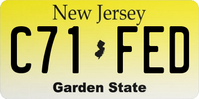 NJ license plate C71FED