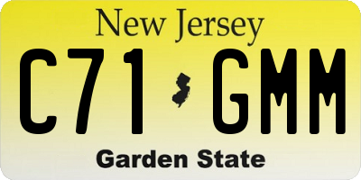 NJ license plate C71GMM