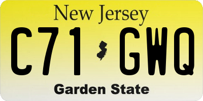 NJ license plate C71GWQ