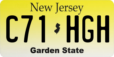 NJ license plate C71HGH