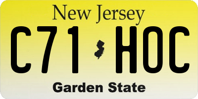 NJ license plate C71HOC