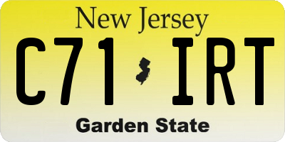 NJ license plate C71IRT