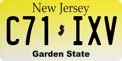 NJ license plate C71IXV