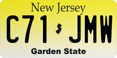 NJ license plate C71JMW
