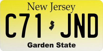 NJ license plate C71JND