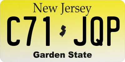 NJ license plate C71JQP