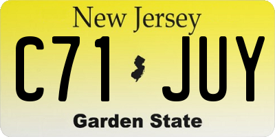 NJ license plate C71JUY