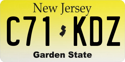 NJ license plate C71KDZ