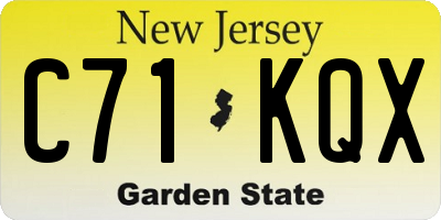 NJ license plate C71KQX
