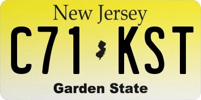 NJ license plate C71KST