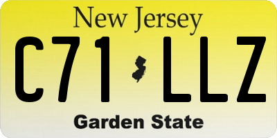 NJ license plate C71LLZ