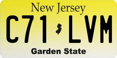 NJ license plate C71LVM