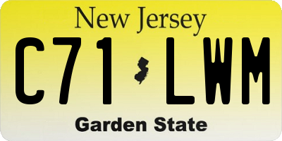 NJ license plate C71LWM