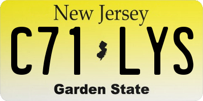 NJ license plate C71LYS