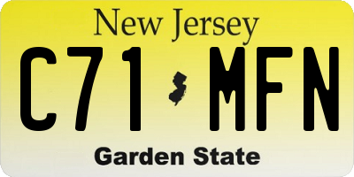 NJ license plate C71MFN