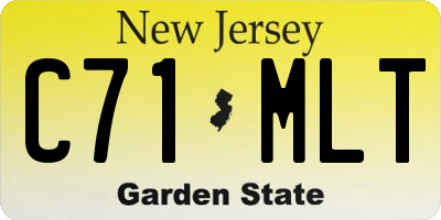 NJ license plate C71MLT