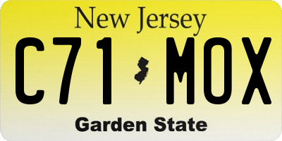 NJ license plate C71MOX
