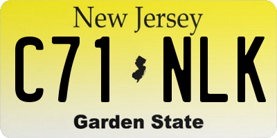 NJ license plate C71NLK