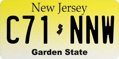 NJ license plate C71NNW