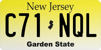 NJ license plate C71NQL