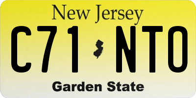 NJ license plate C71NTO