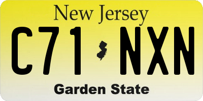 NJ license plate C71NXN