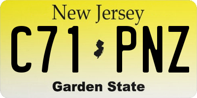 NJ license plate C71PNZ