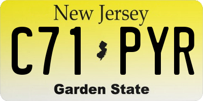 NJ license plate C71PYR