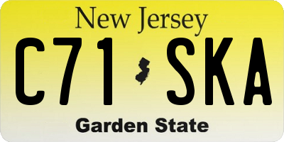 NJ license plate C71SKA